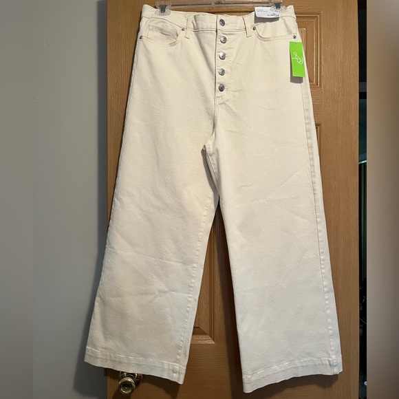 Sam Edelman High Rise Wide Leg Abkle Codie Jean NWT Streetwear Grunge Boho Sz14 - Picture 1 of 12